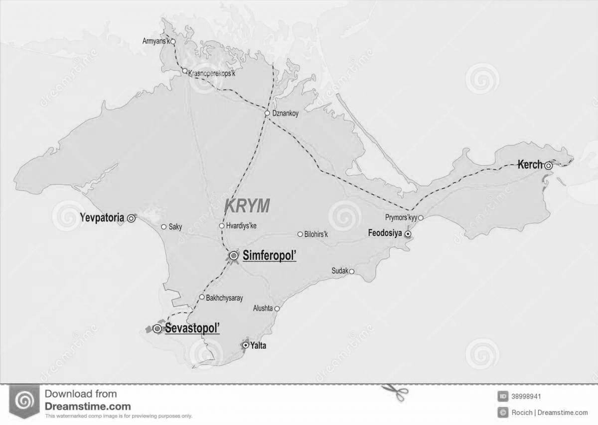 Joyful coloring map of crimea