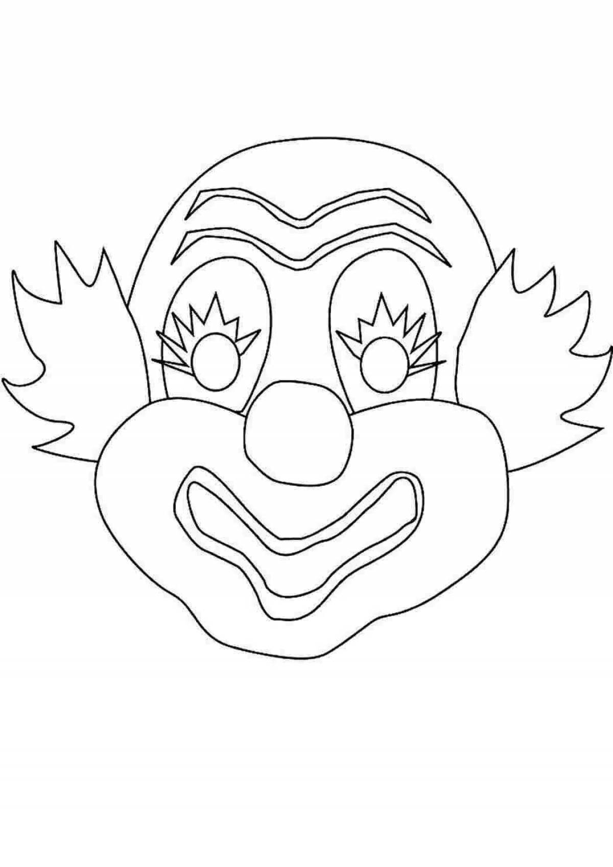 Coloring bright clown mask