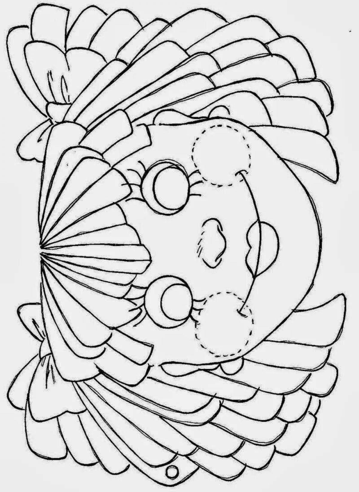 Holiday clown mask coloring page