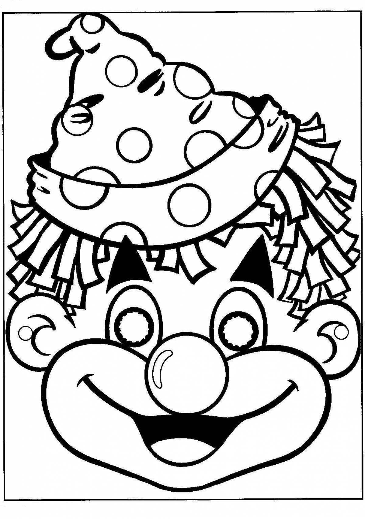 Live clown mask coloring book