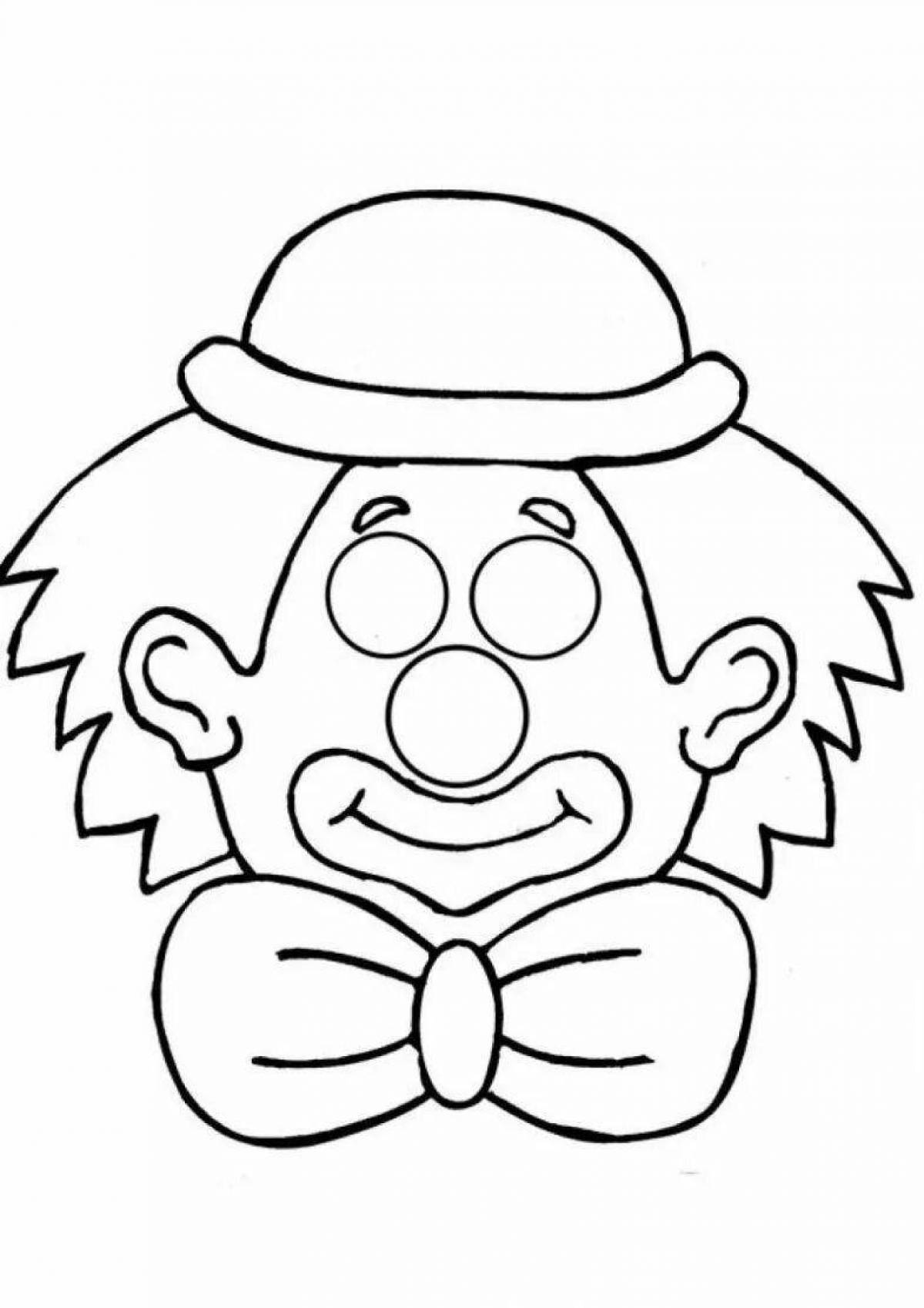 Coloring book magic clown mask