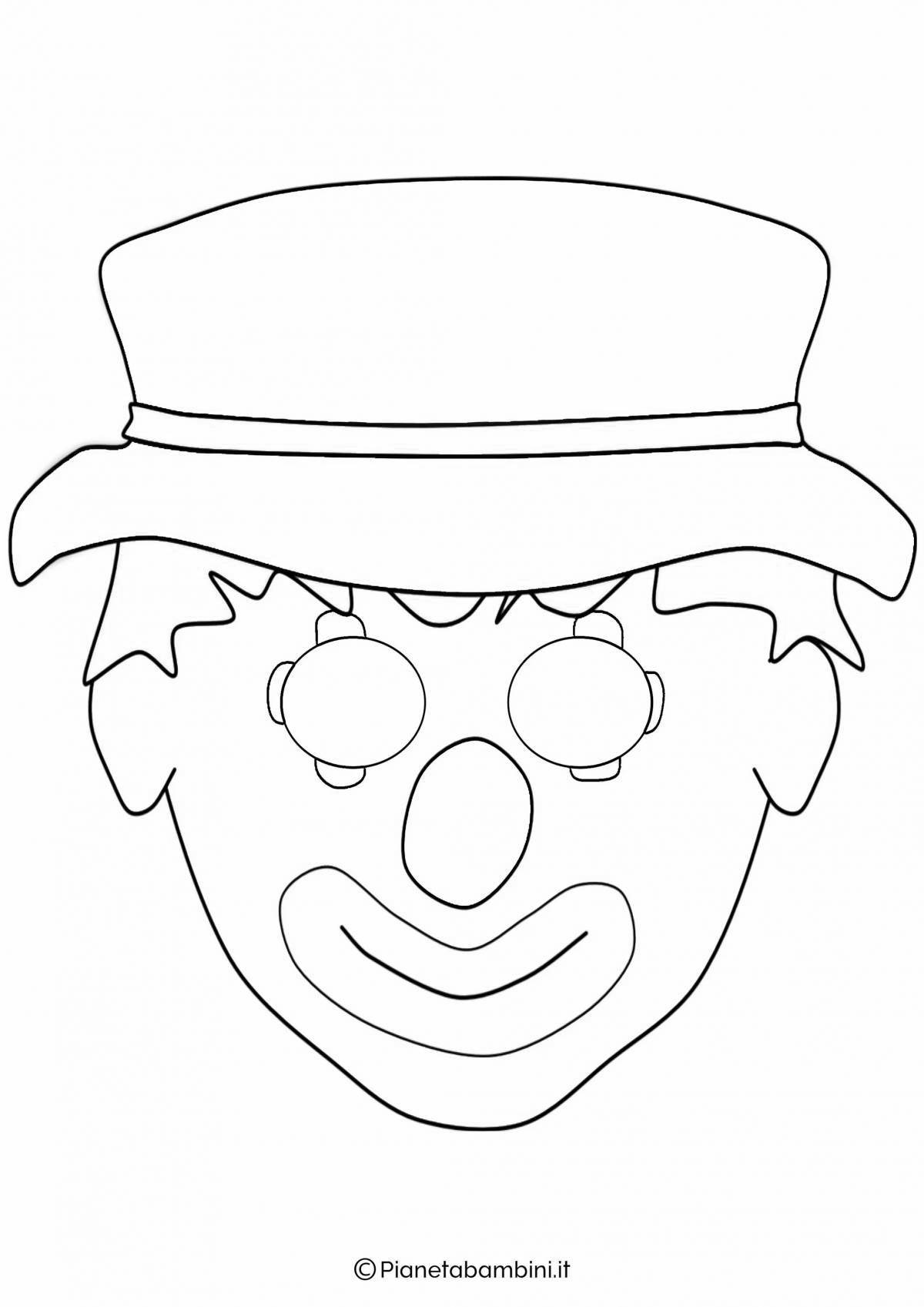 Coloring book shining clown mask