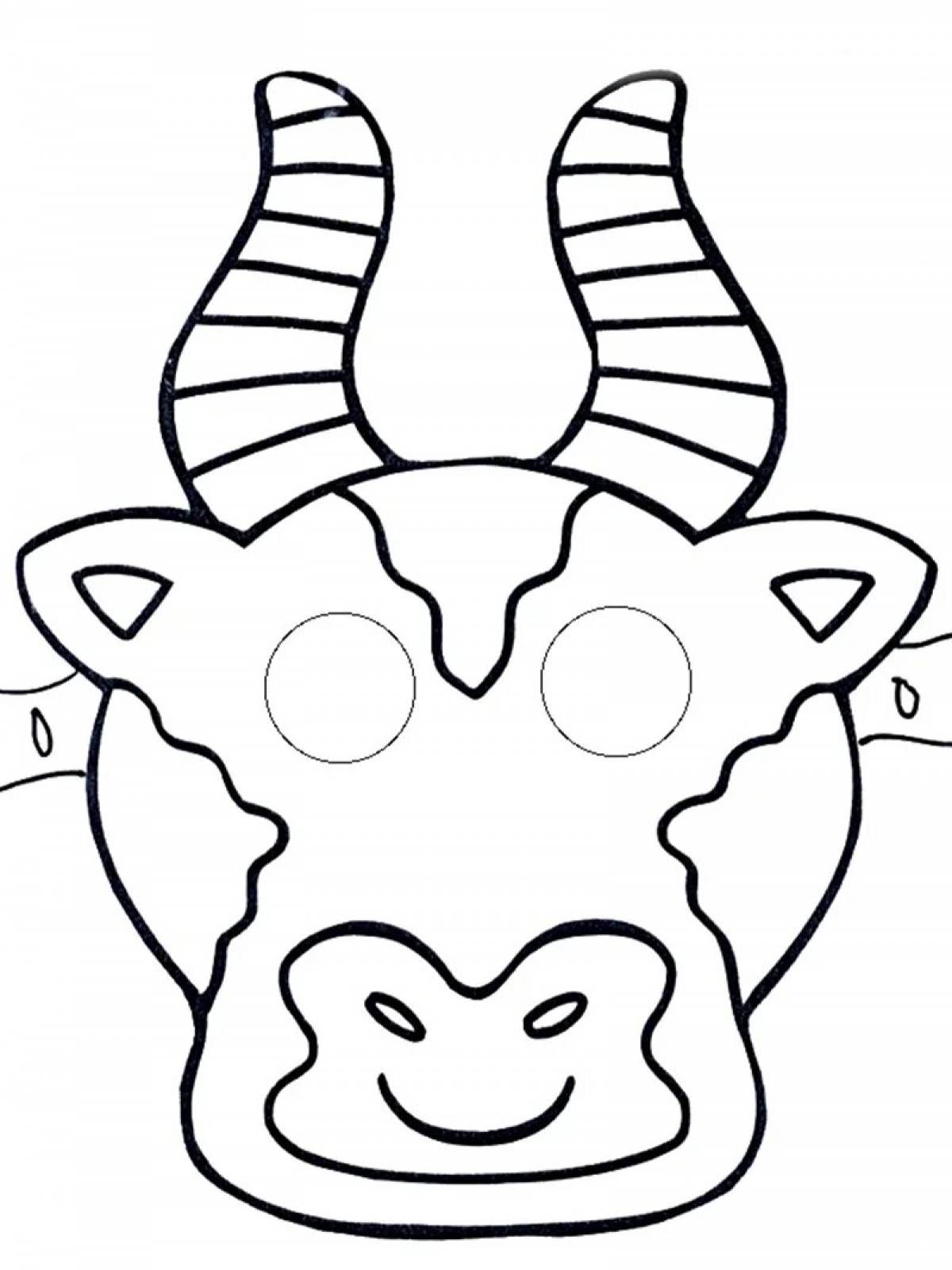 Coloring bright goat mask