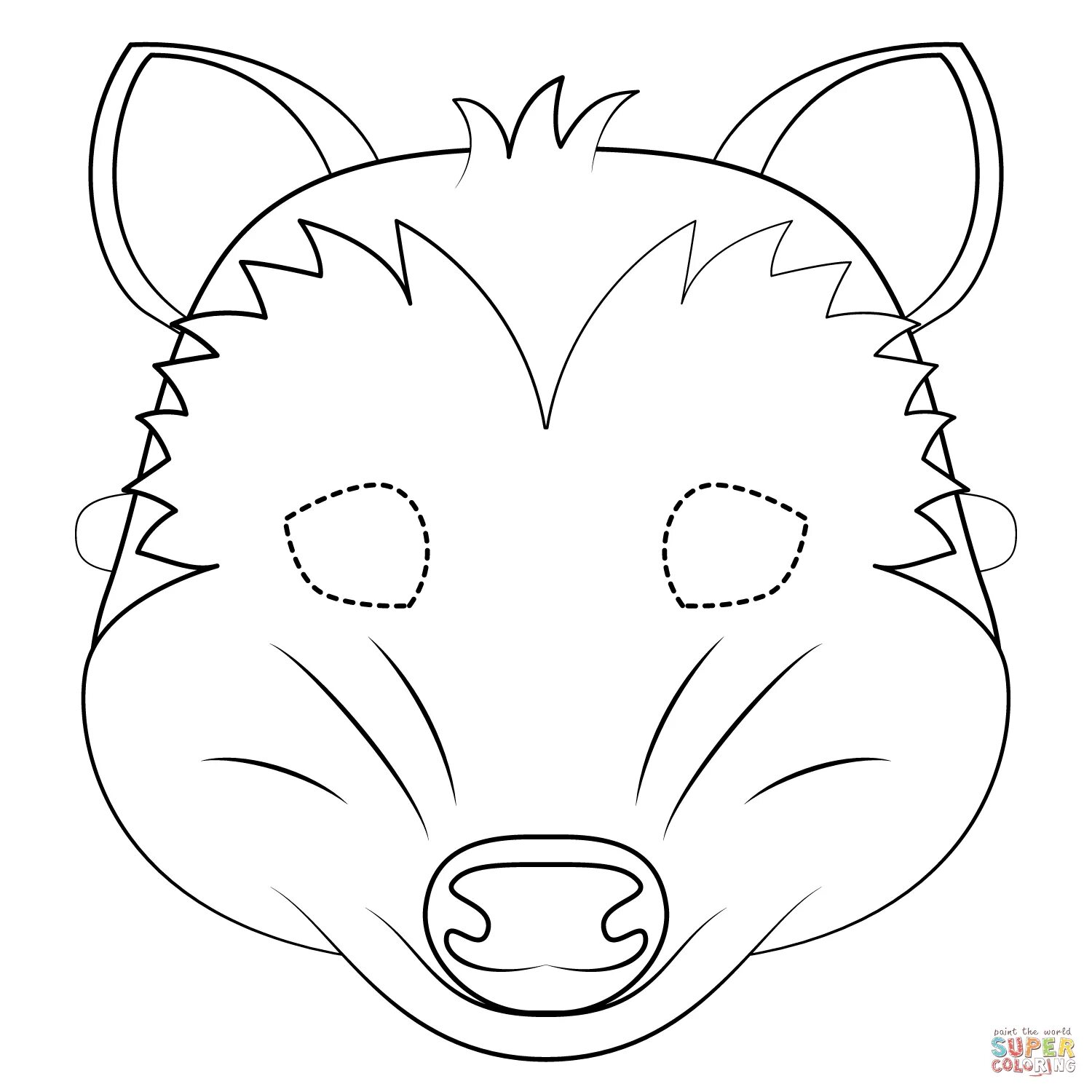 Coloring funny goat mask
