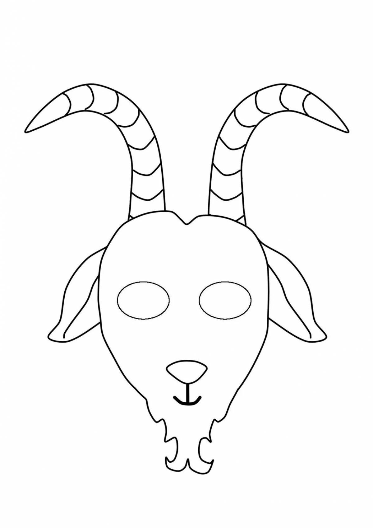 Fun coloring goat mask