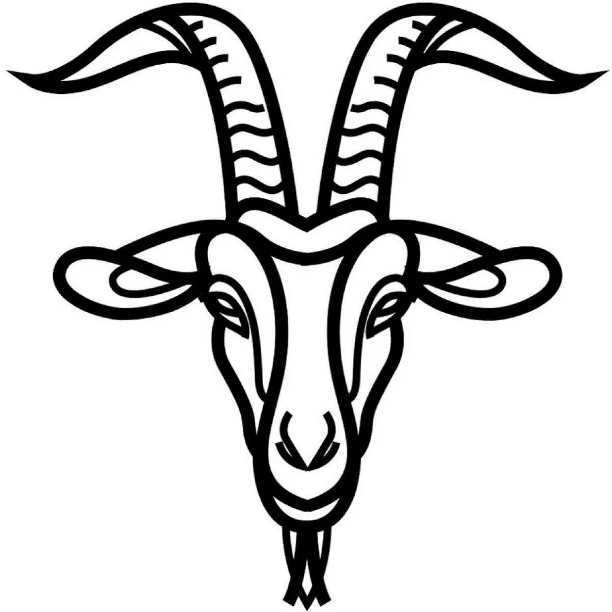 Adorable goat mask coloring page