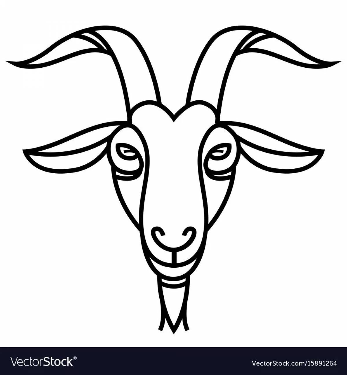 Colored goat mask coloring book