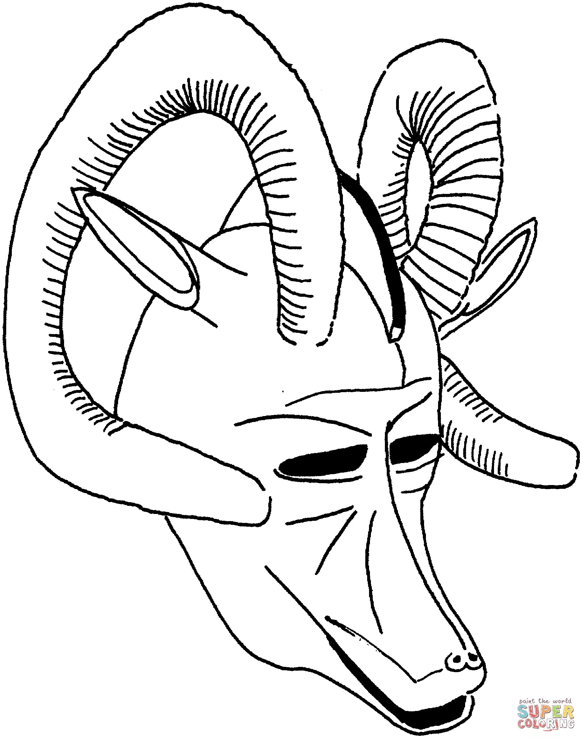 Goat mask color-explosion coloring page