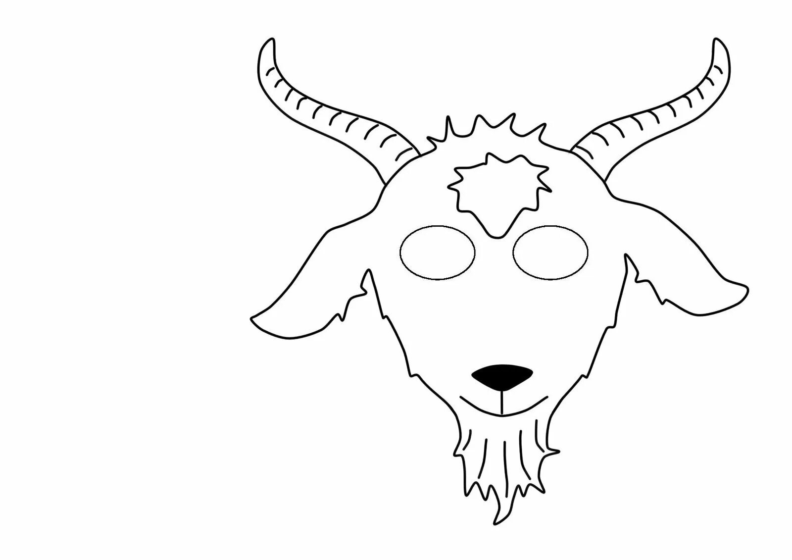 Color-frenzy goat mask coloring page