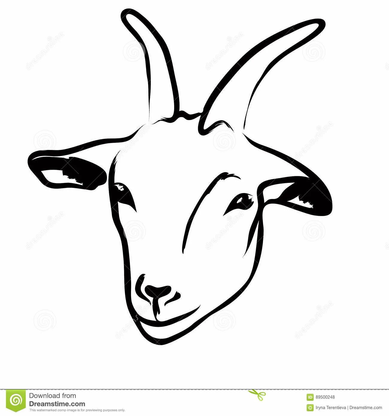 Colorful rampaging goat mask coloring page