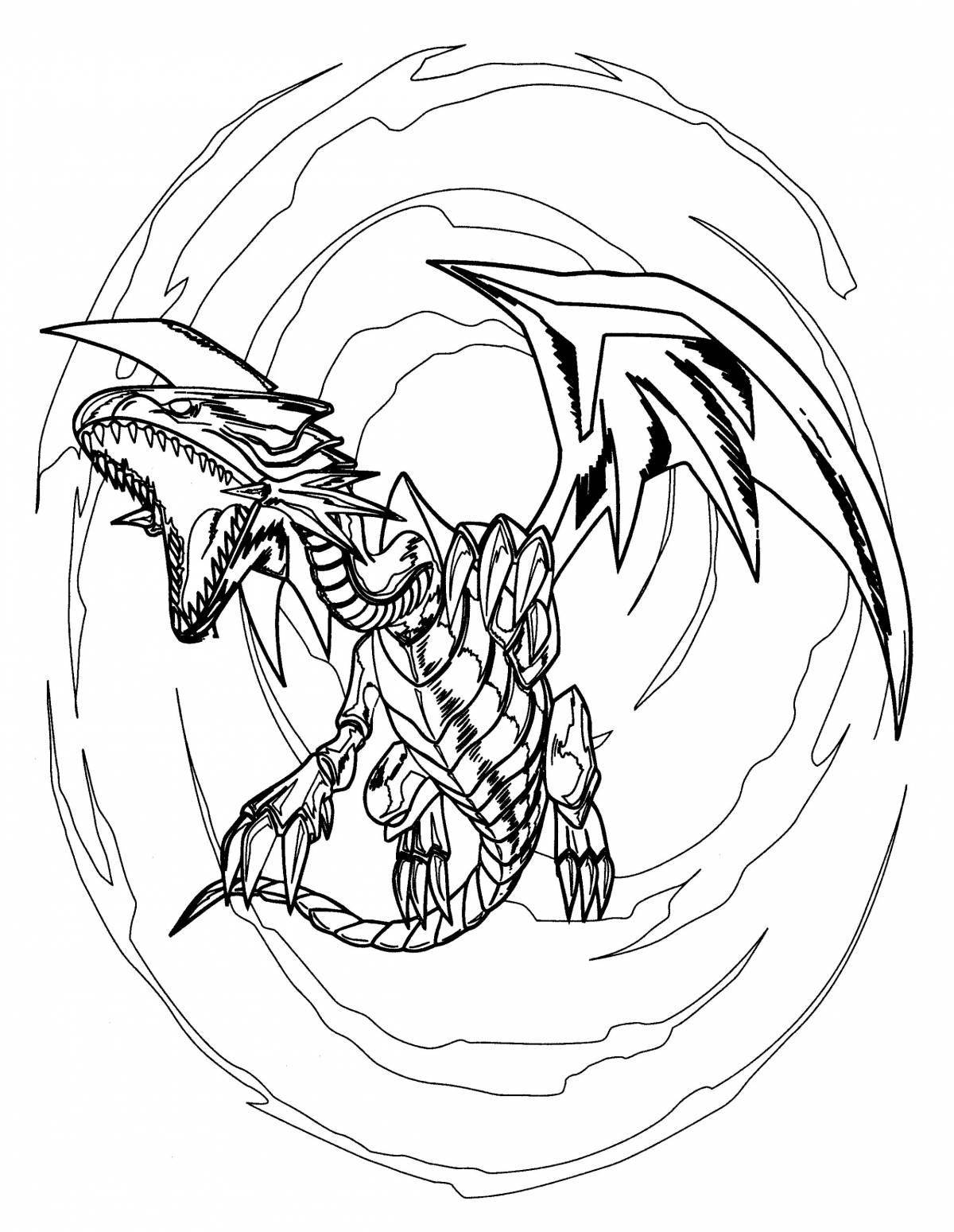 Majestic robot dragon coloring page
