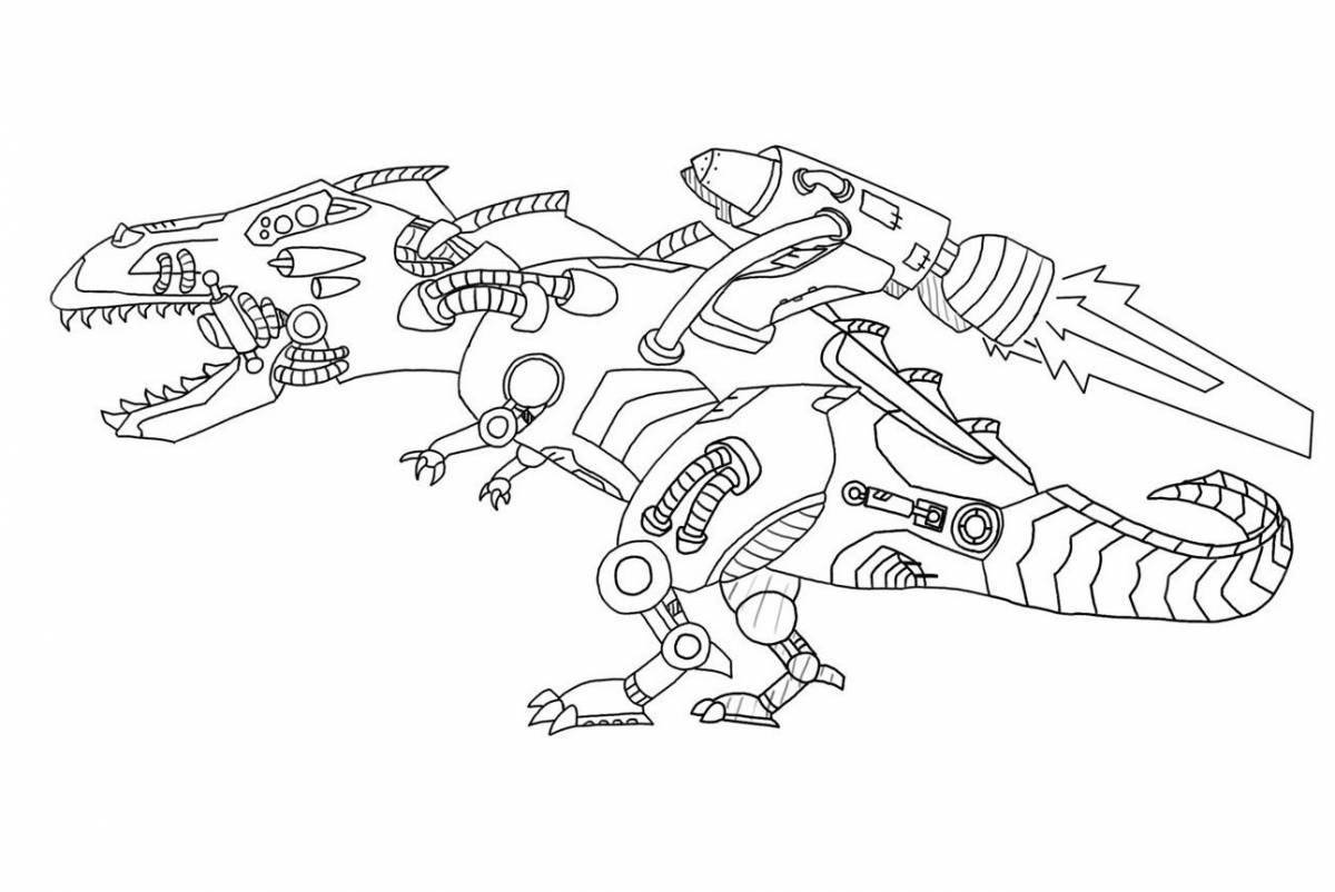 Exotic dragon robot coloring page
