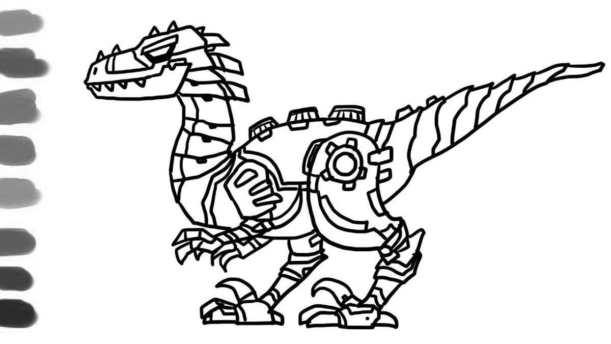 Раскраска сказочный робот-дракон
