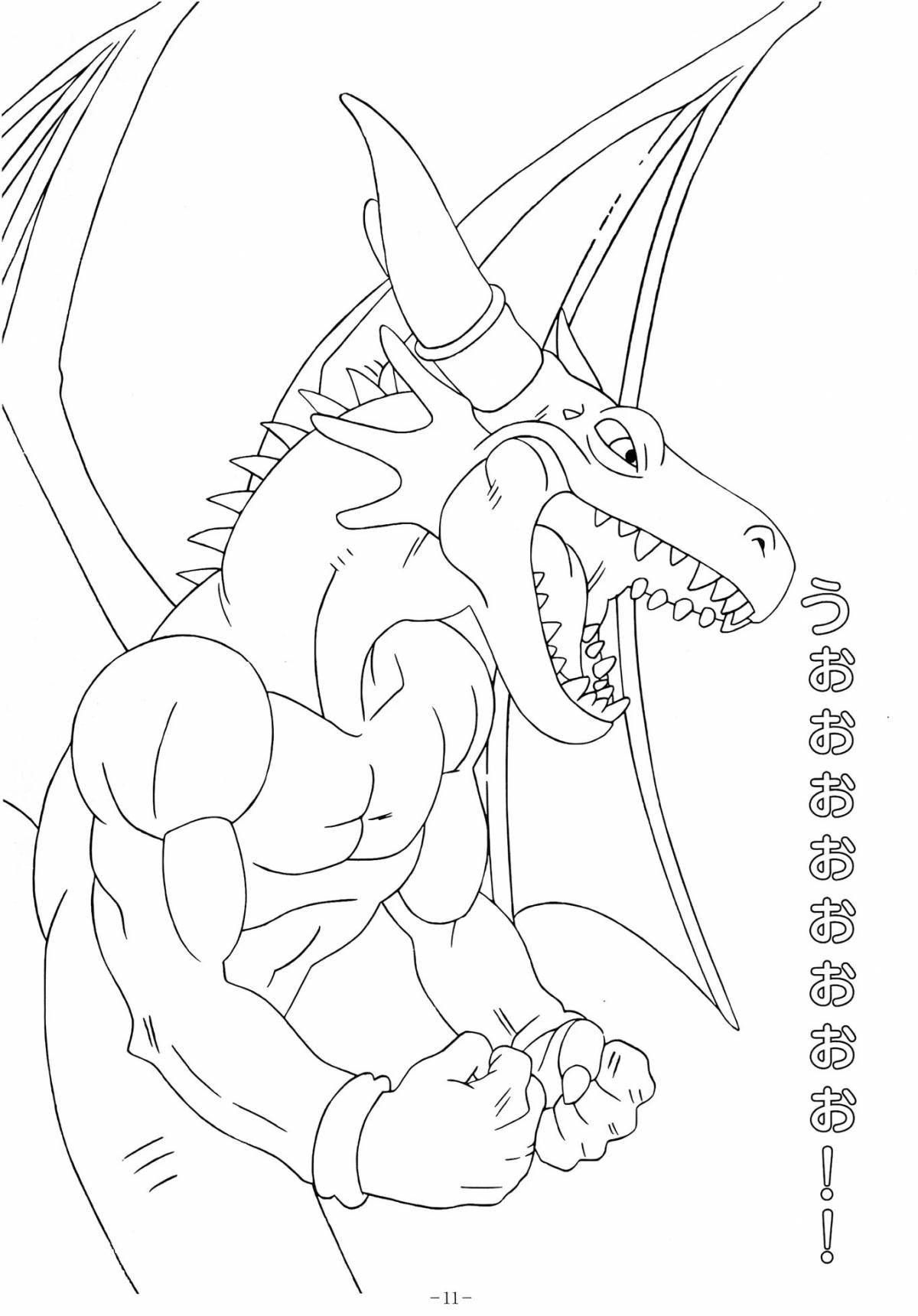 Robot dragon dynamic coloring page