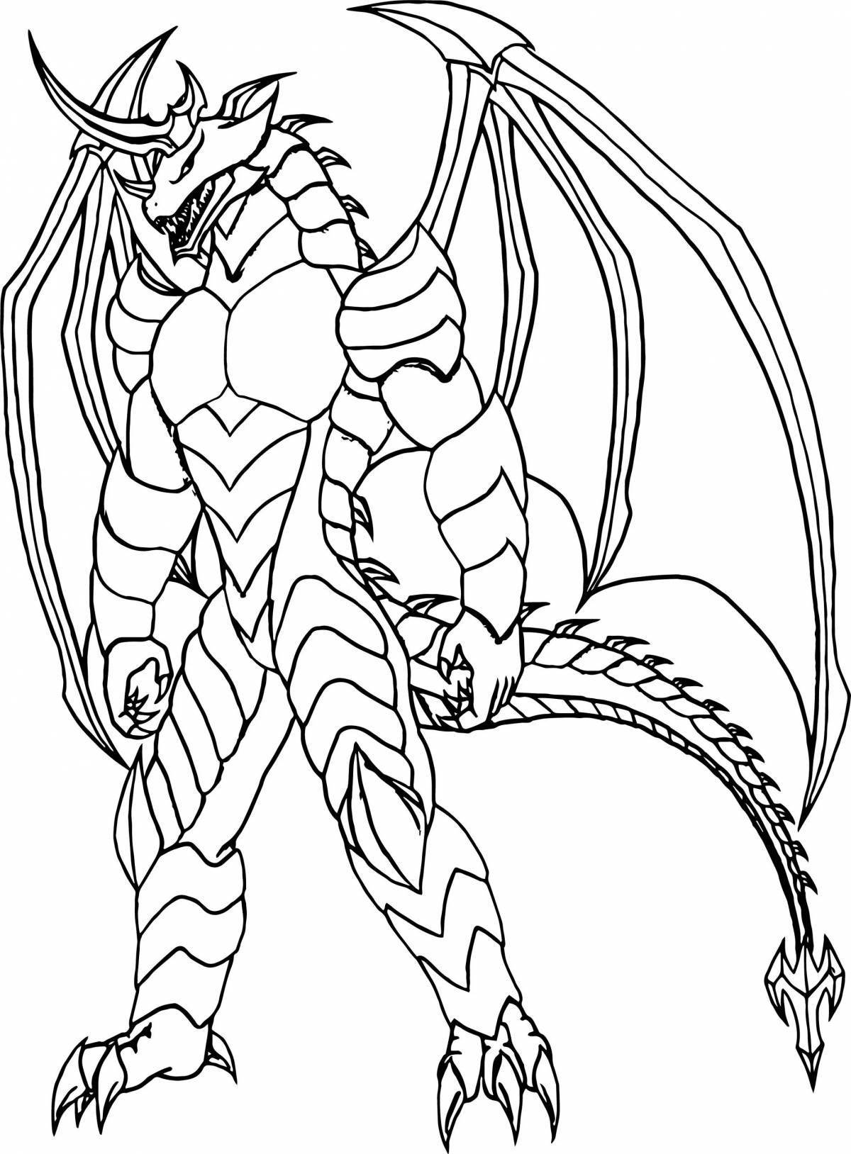 Dragon Robot Spectacular Coloring Page