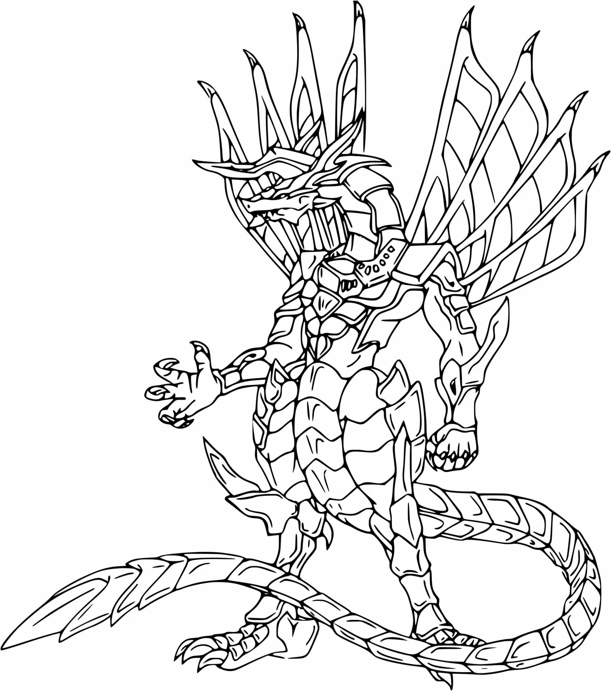 Generous robot dragon coloring page