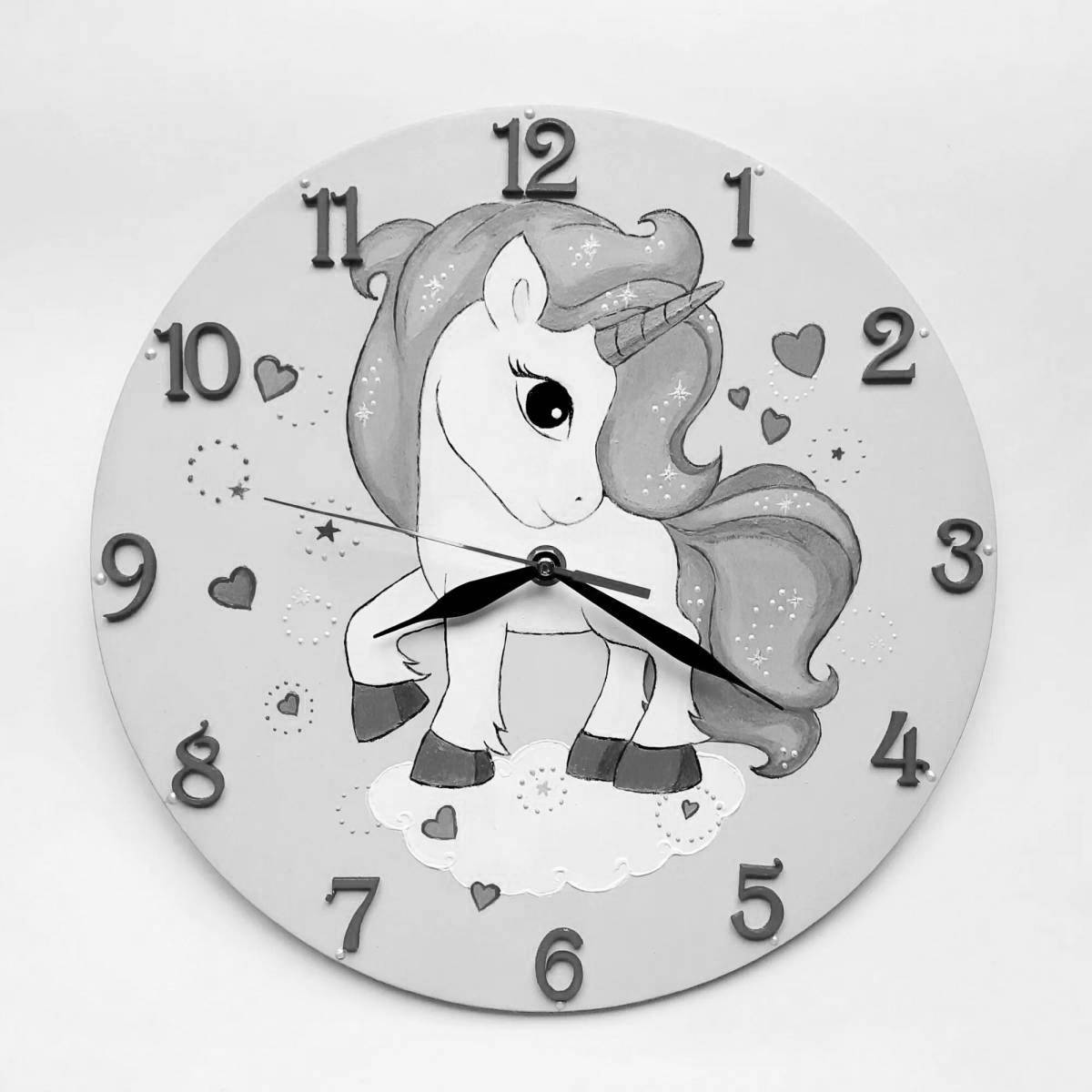 Adorable unicorn watch coloring book