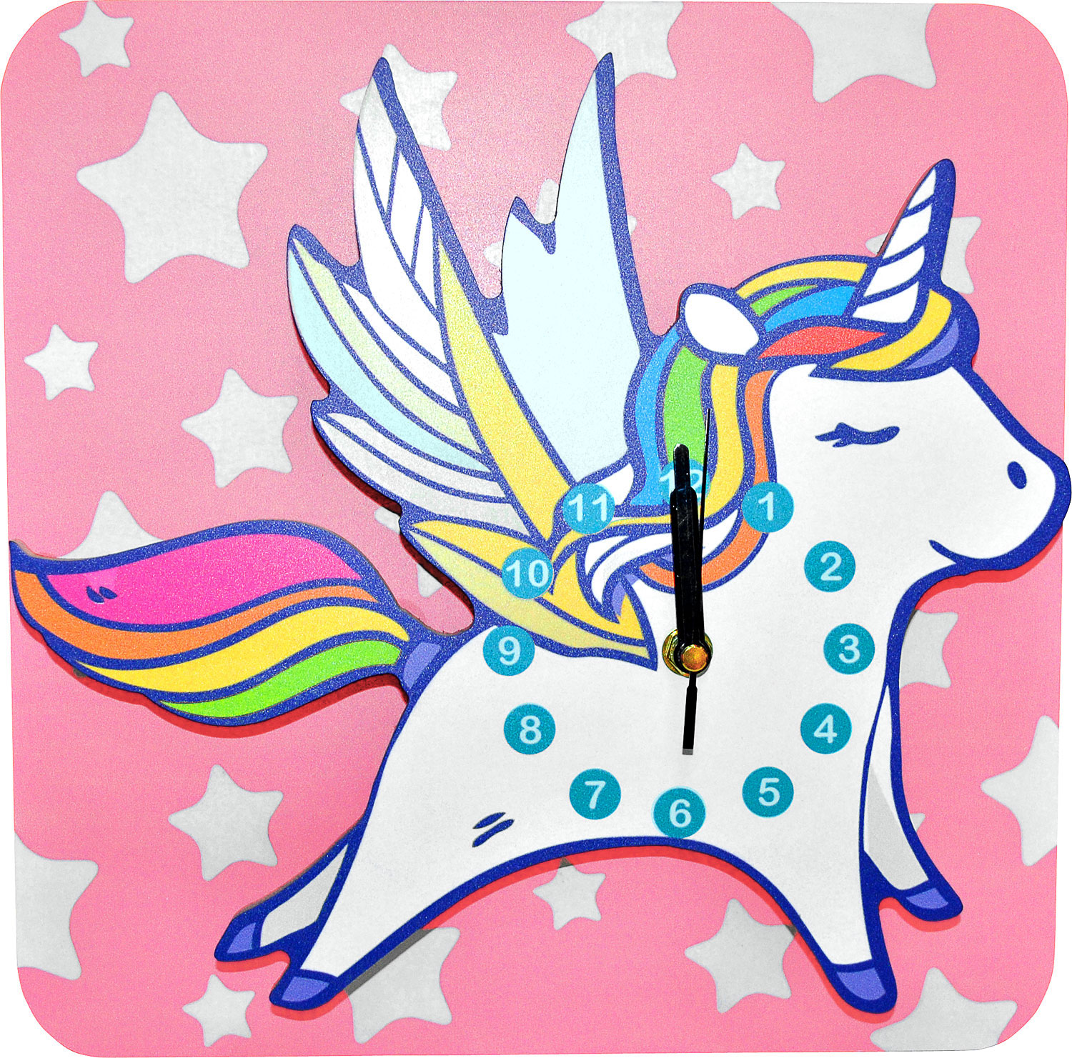 Magic coloring clock unicorn