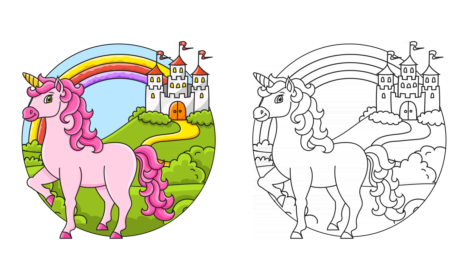 Sparkling coloring clock unicorn
