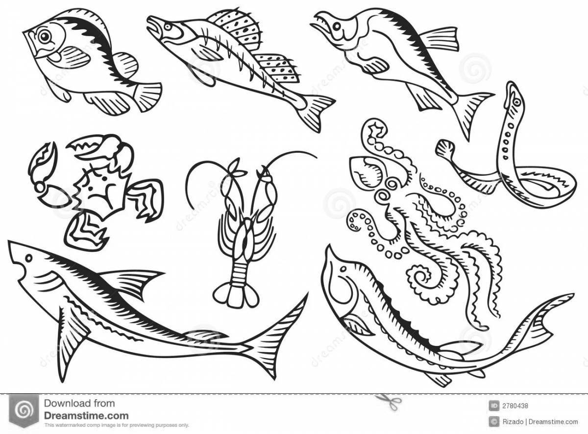 Luminous fish coloring book