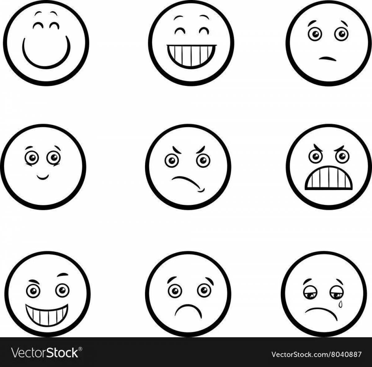 Playful emoji coloring page