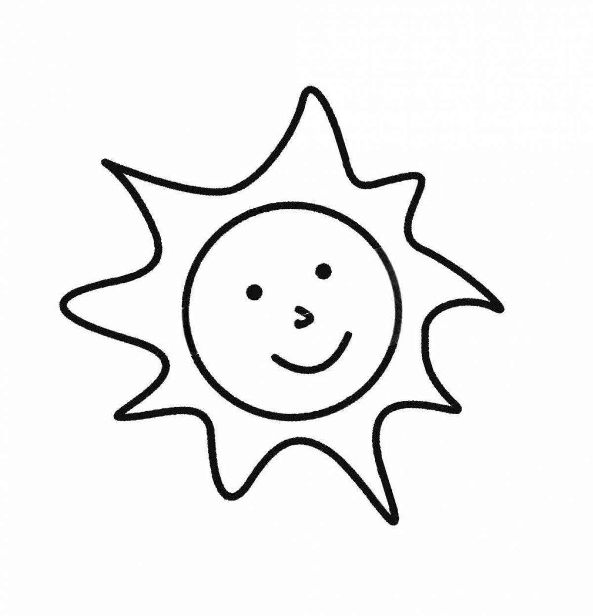 Раскраска «яркое солнце»