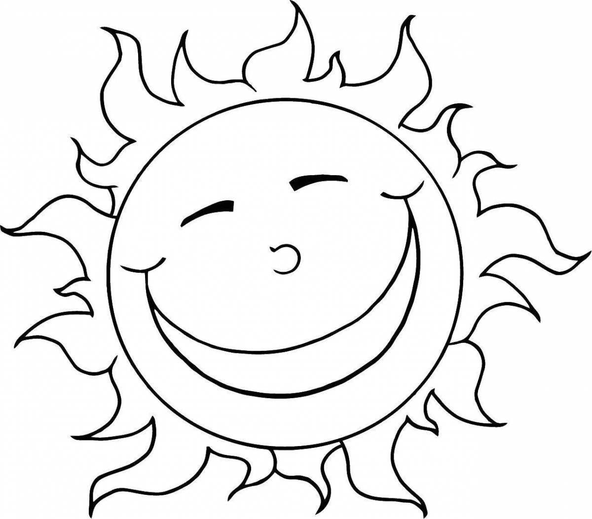 Coloring book gorgeous sun pattern
