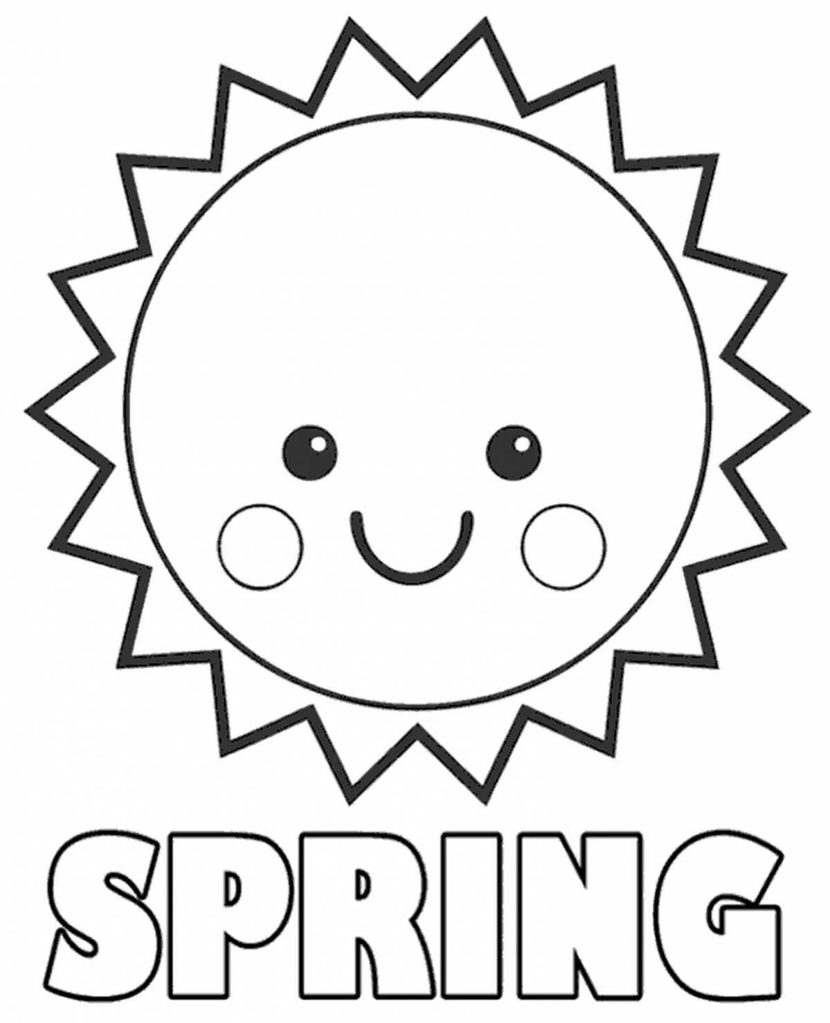 Adorable sunny pattern coloring page