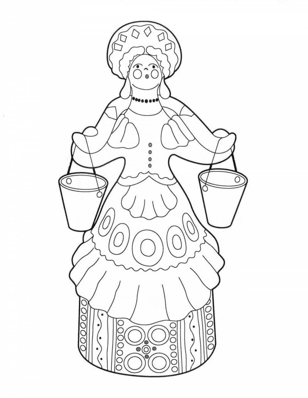 Eternal Khokhloma toy coloring book