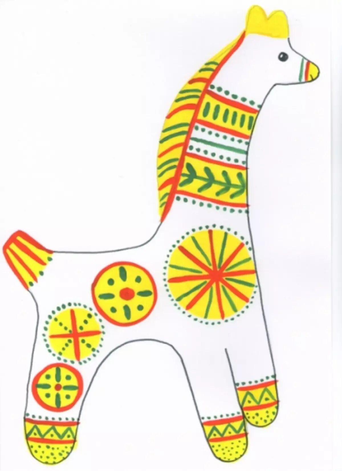 Detailed coloring Khokhloma toy