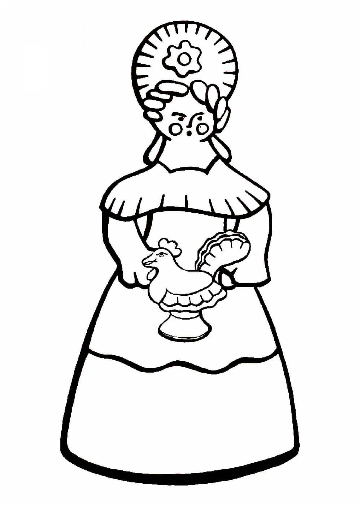 Coloring Khokhloma toy