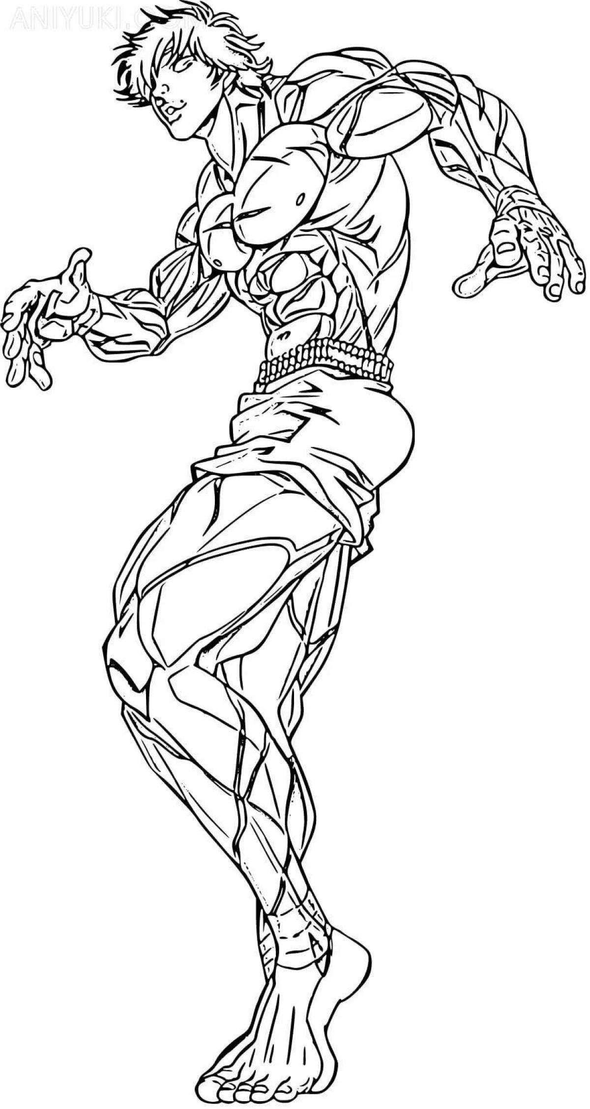 Coloring majestically baki the fighter