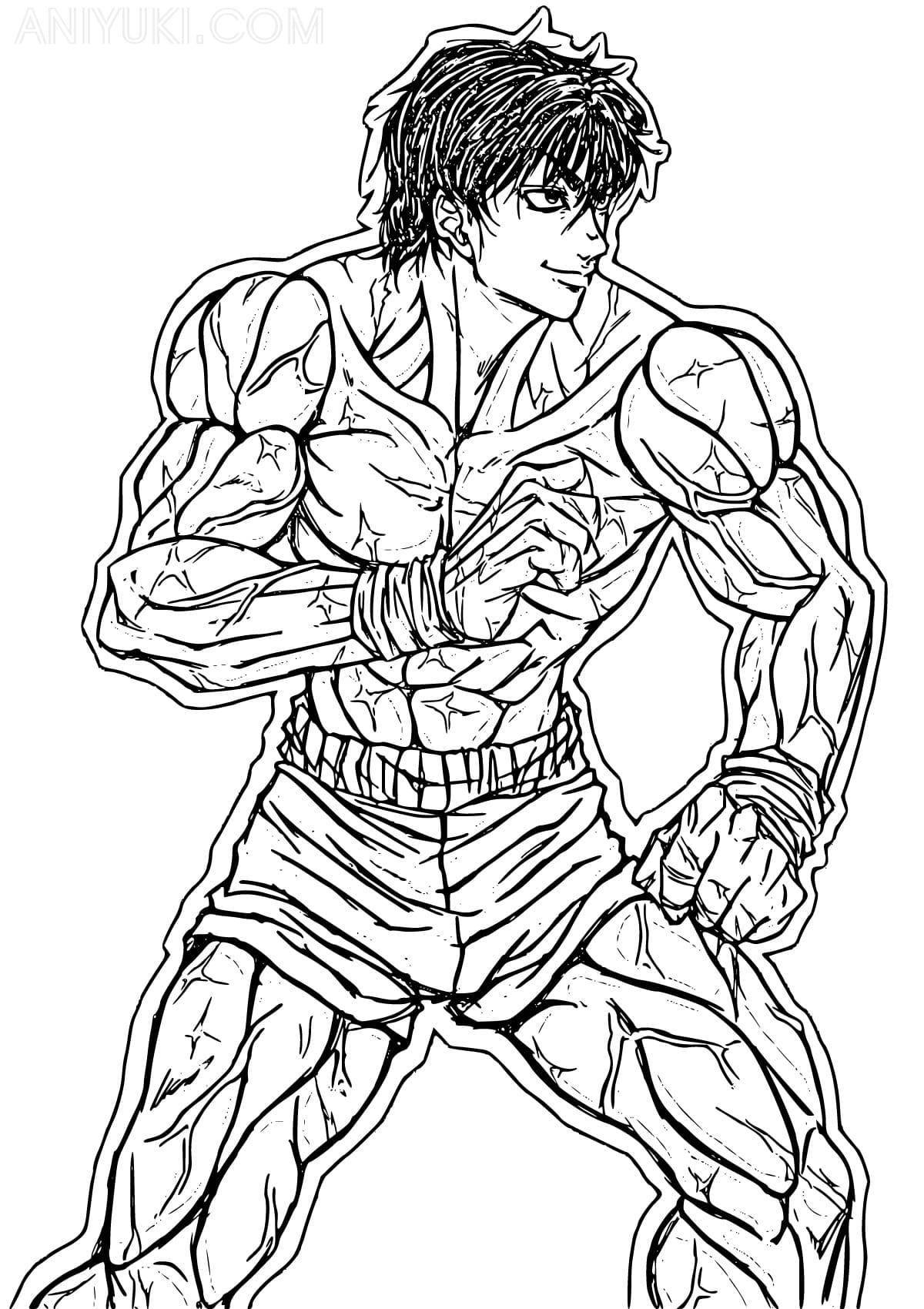 Baki ferocious fighter coloring page
