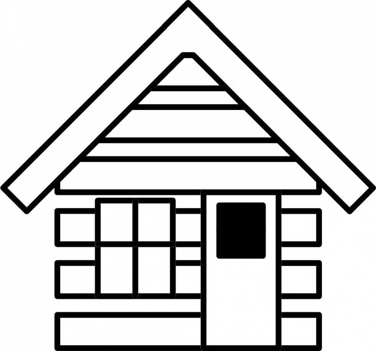 Coloring page cheerful brick house