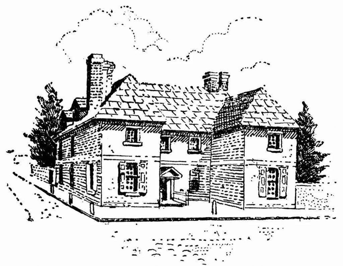 Coloring page gorgeous brick house