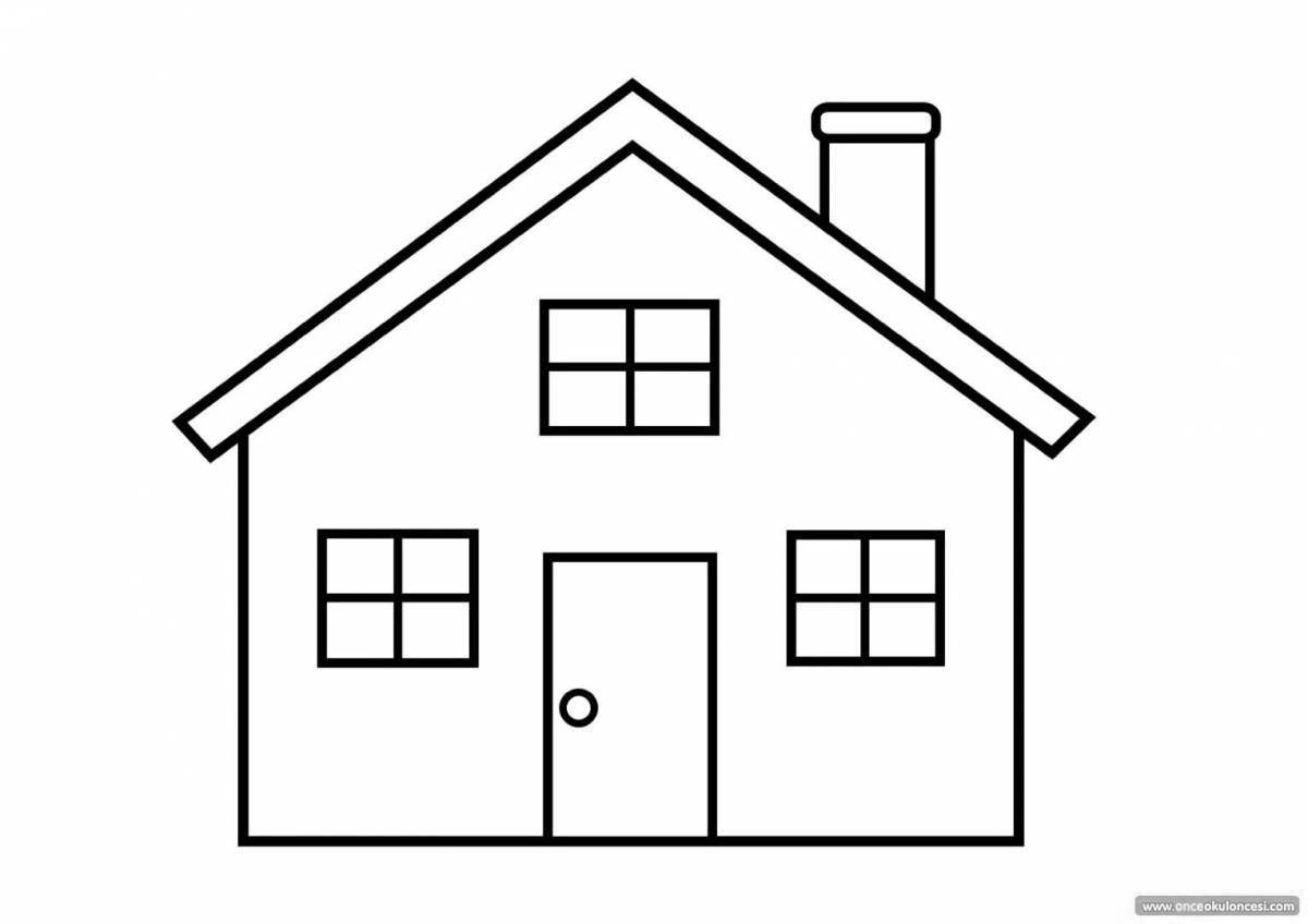 Adorable brick house coloring page