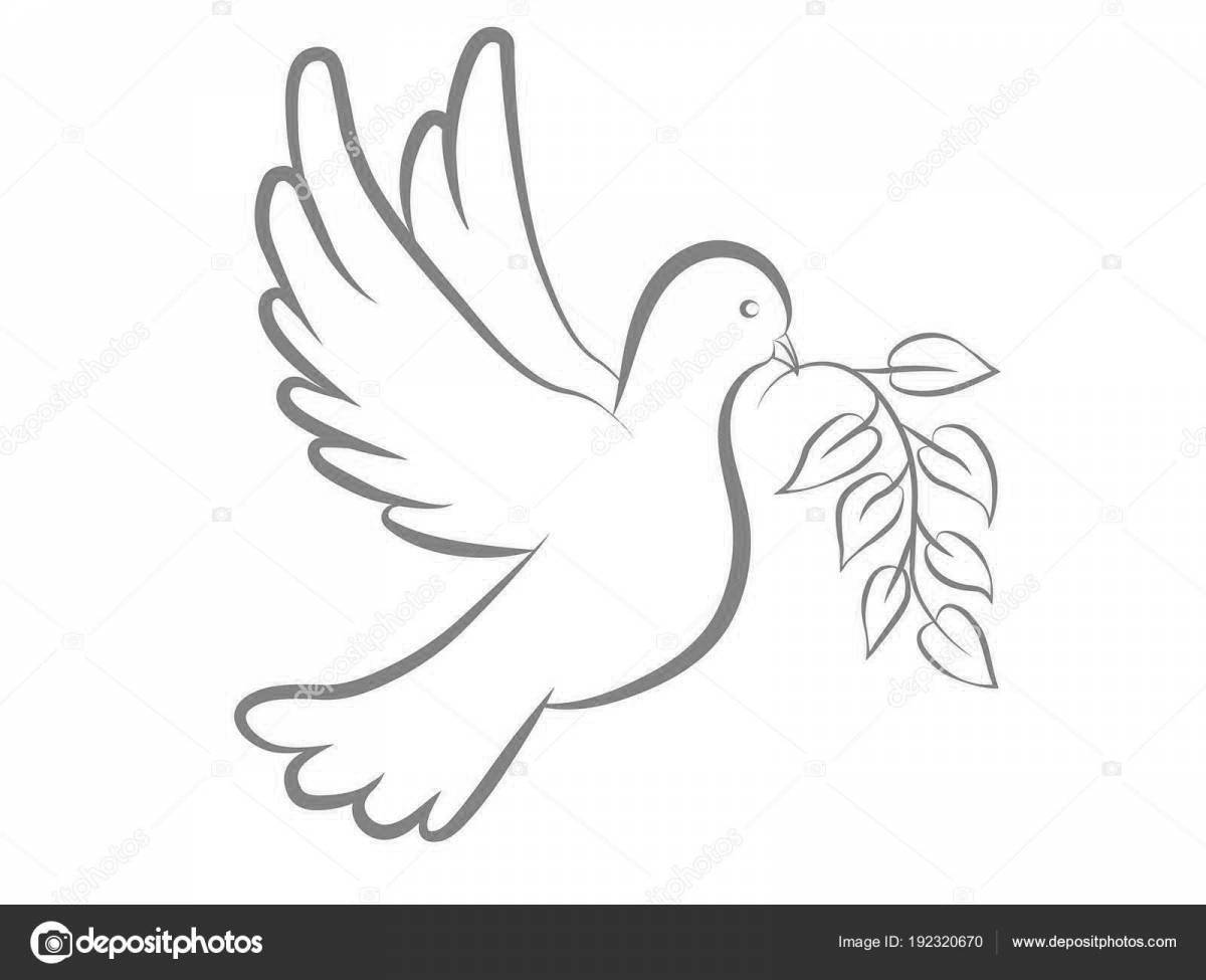 Awesome dove of victory coloring page