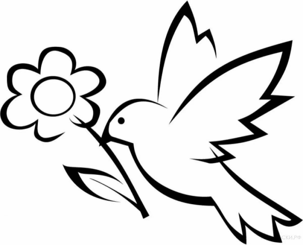 Impressive dove of victory coloring page
