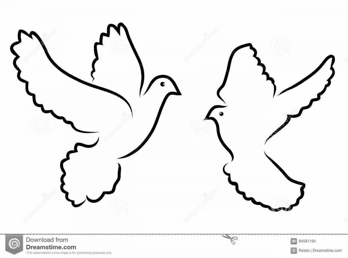 Ornate victory dove coloring page