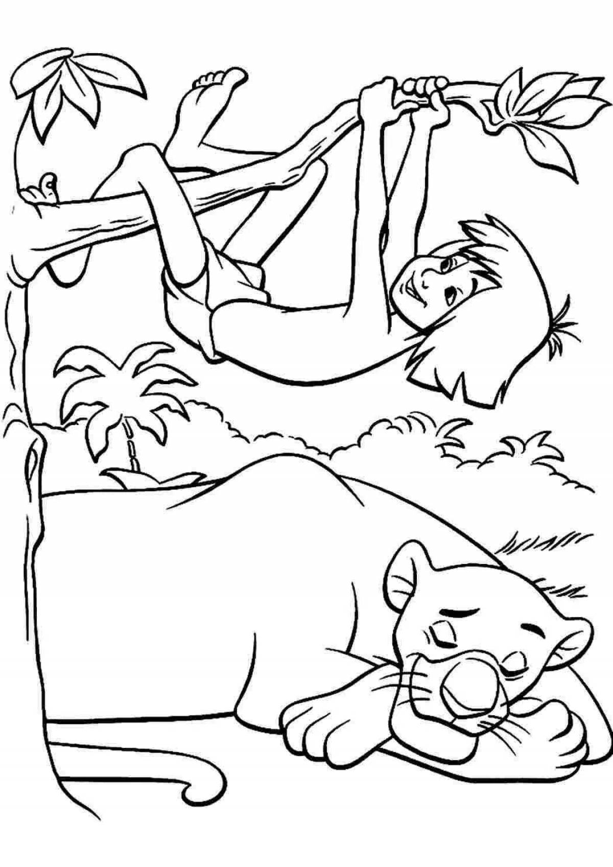 Mowgli and Bagheera coloring pages