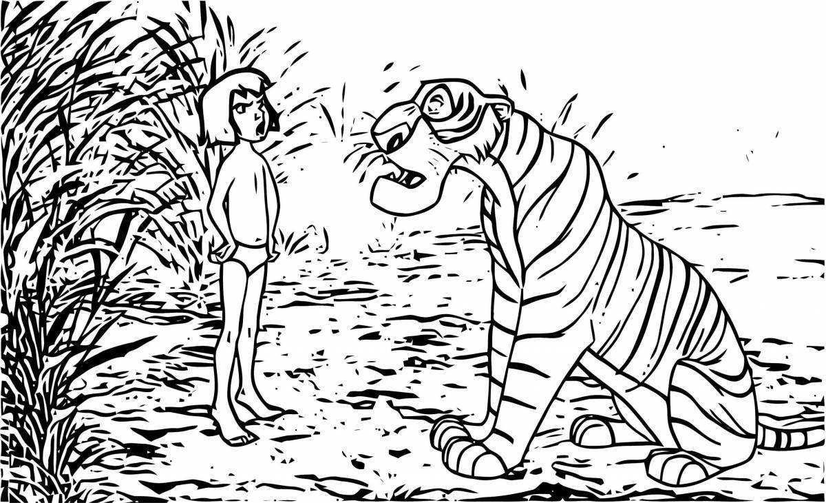 Fairy Mowgli and Bagheera coloring page