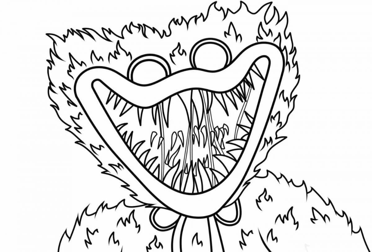 Pretty huggy wuggy coloring page