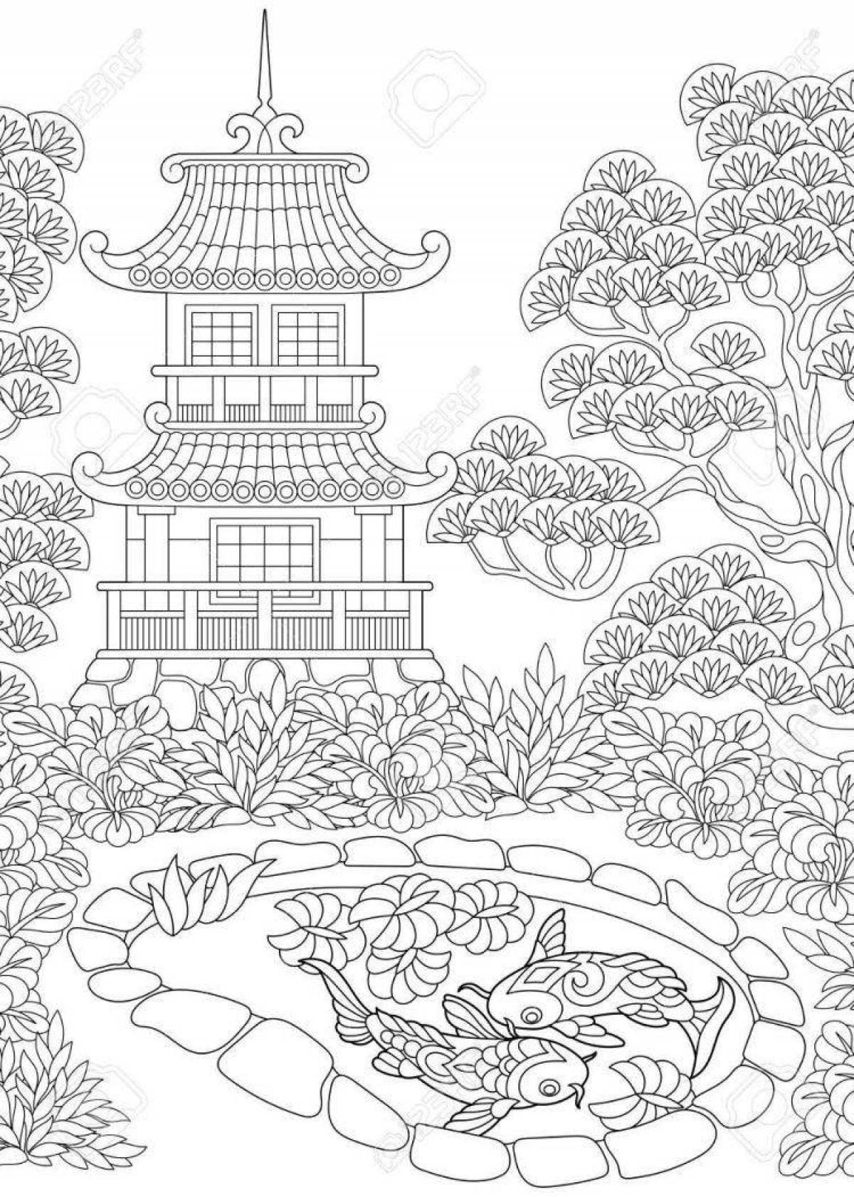 Elegant Chinese motif coloring book