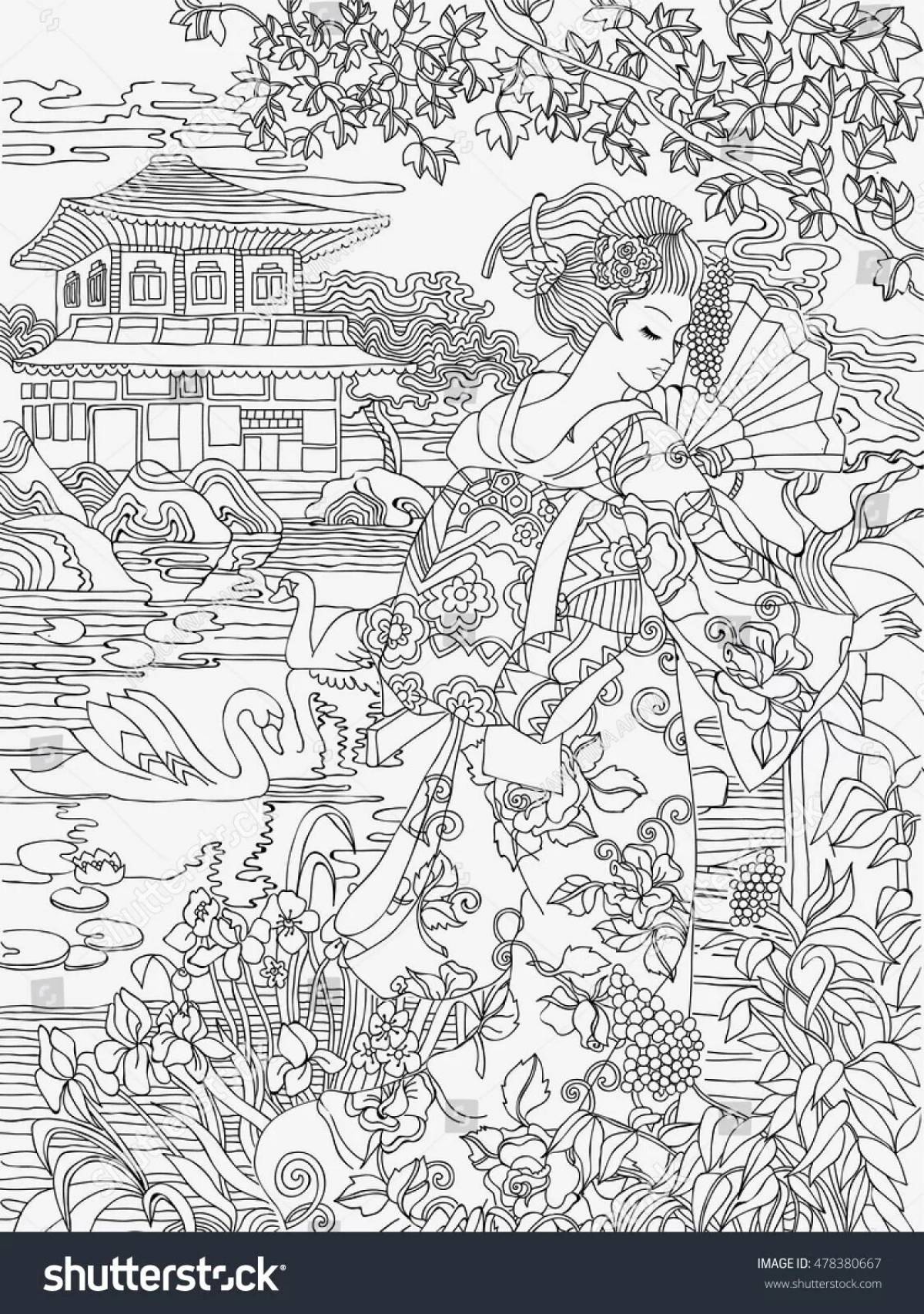 Charming Chinese coloring book