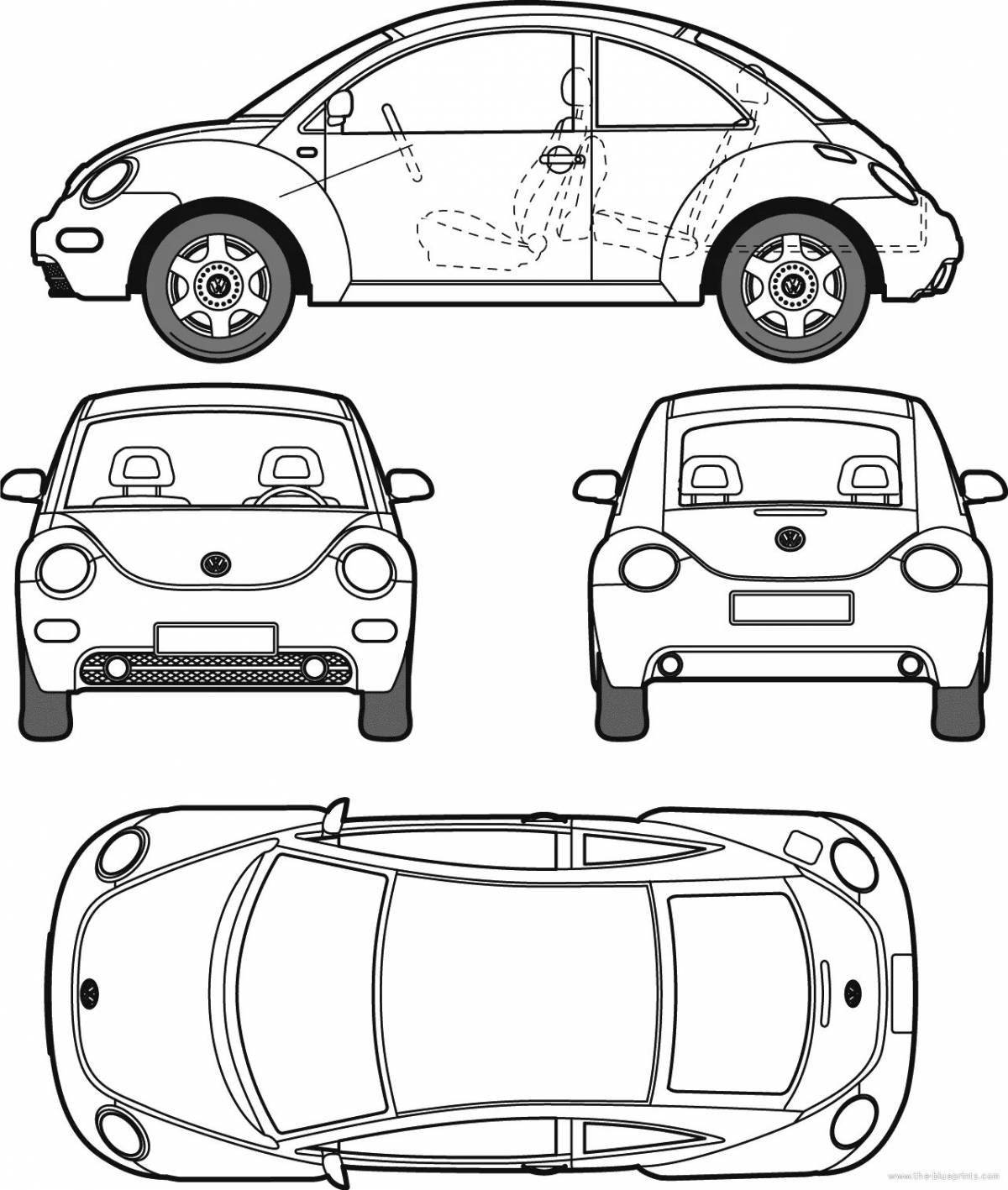 Colouring dazzling nissan beetle