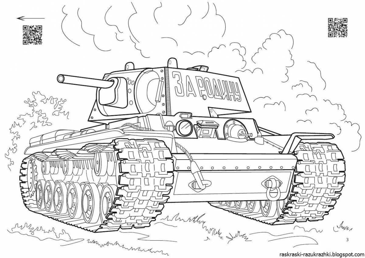 Раскраска славный танк кв1