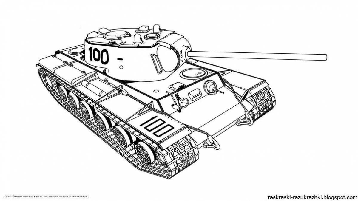 Раскраска элегантный танк кв1
