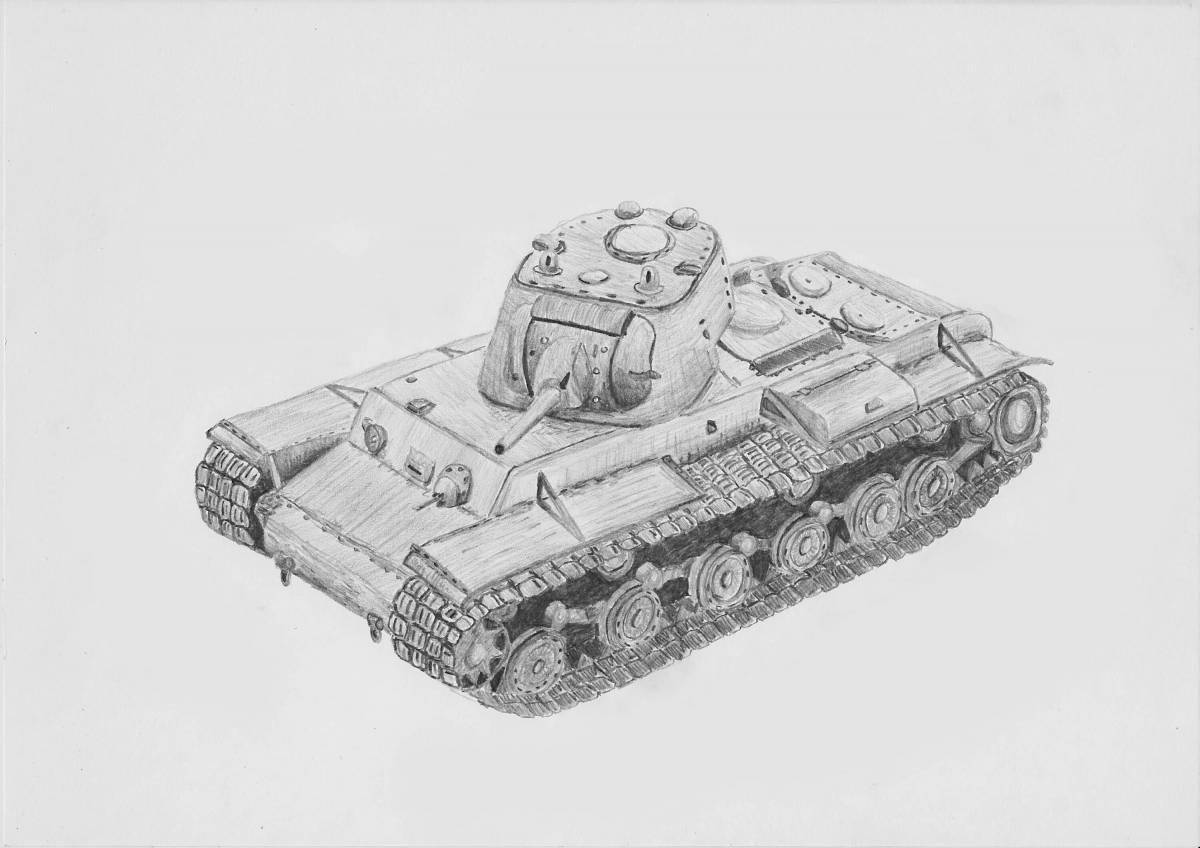 Coloring cute tank kv1