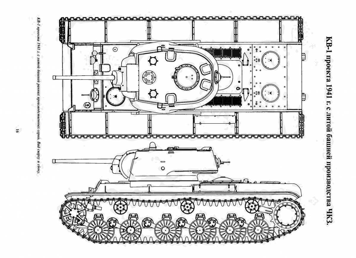 Coloring beckoning tank kv1