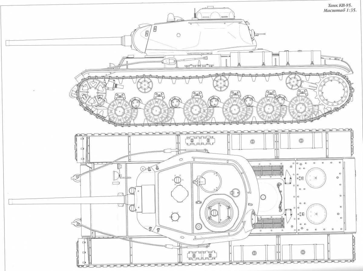 Раскраска захватывающий танк кв1